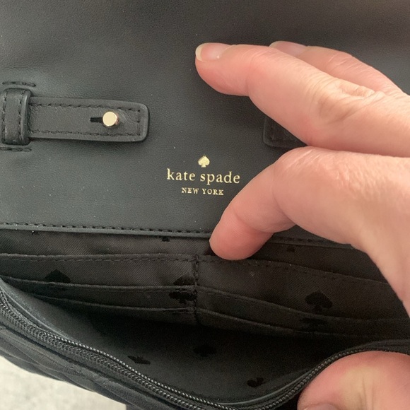 Kate Spade Black Crossbody Clutch Quilted Leather purse with removable strap - Picture 5 of 10